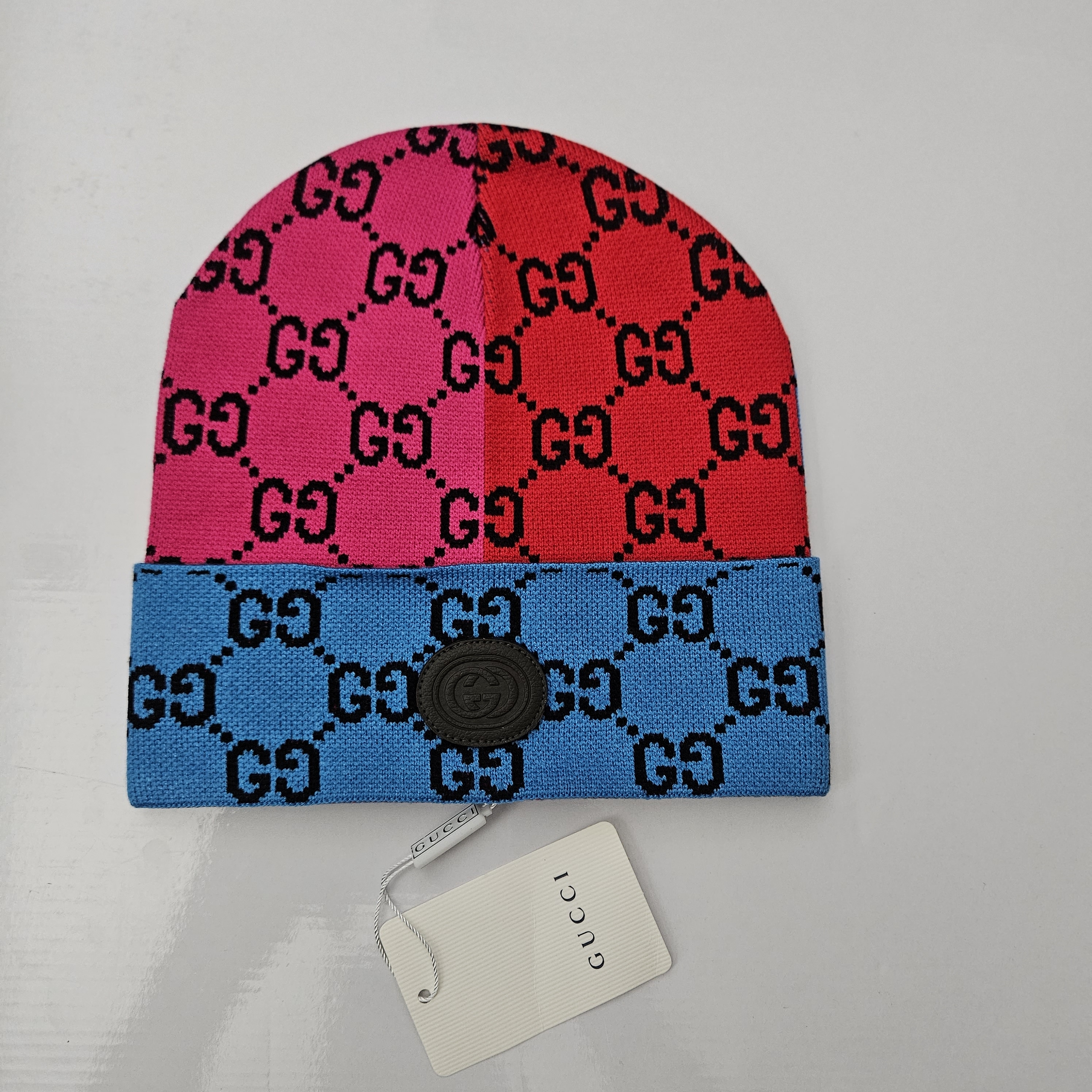 Brand New Gucci Pink/Blue/Red Beanie